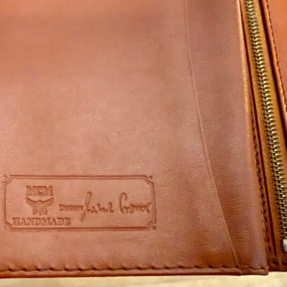 MCM Vintage Unisex Visetos Leather Compact Bifold Wallet in Cognac - Picture 11 of 12